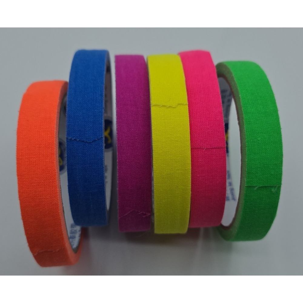 6 Colors Neon Gaffer Cloth Tape, Fluorescent UV Blacklight Tape for UV Party